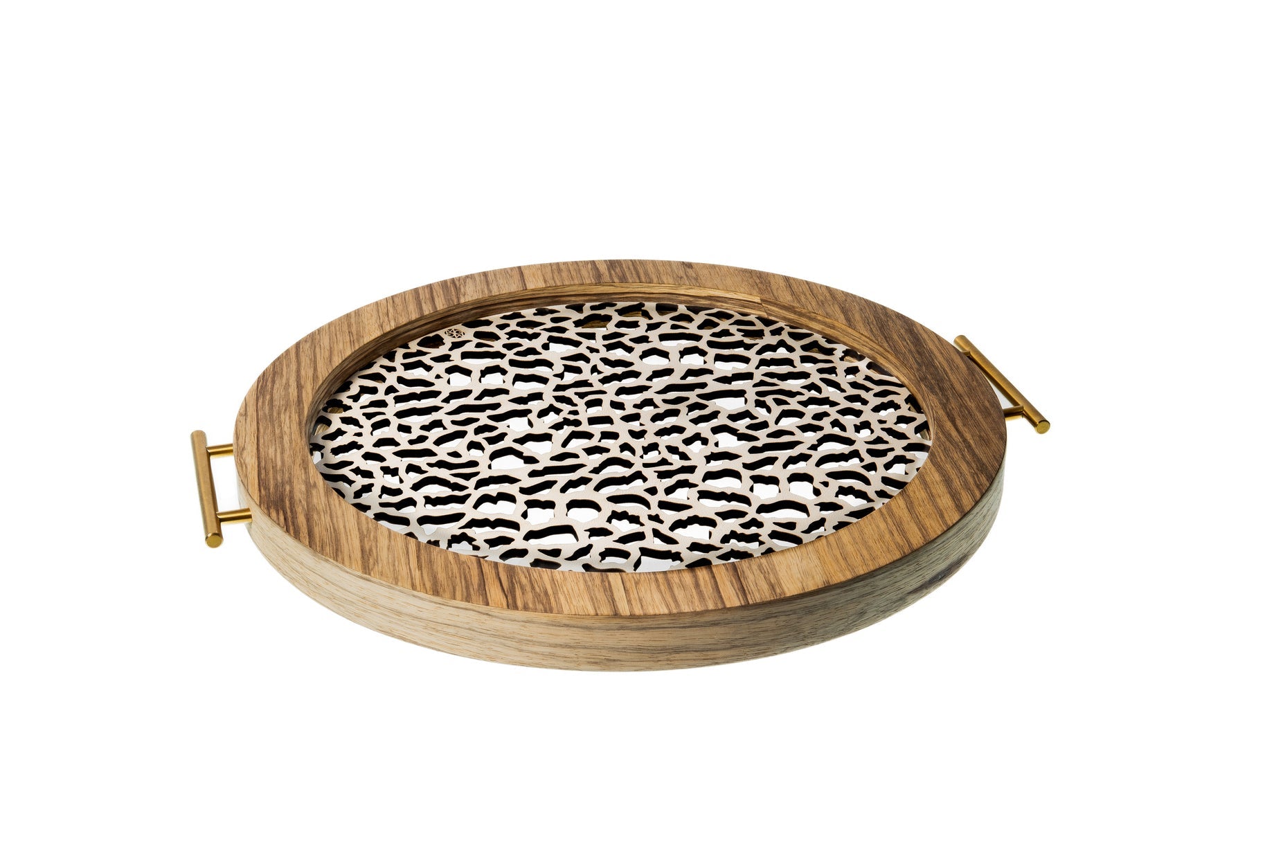 Jirafa - Bandeja Redonda Grande / Madera Natural