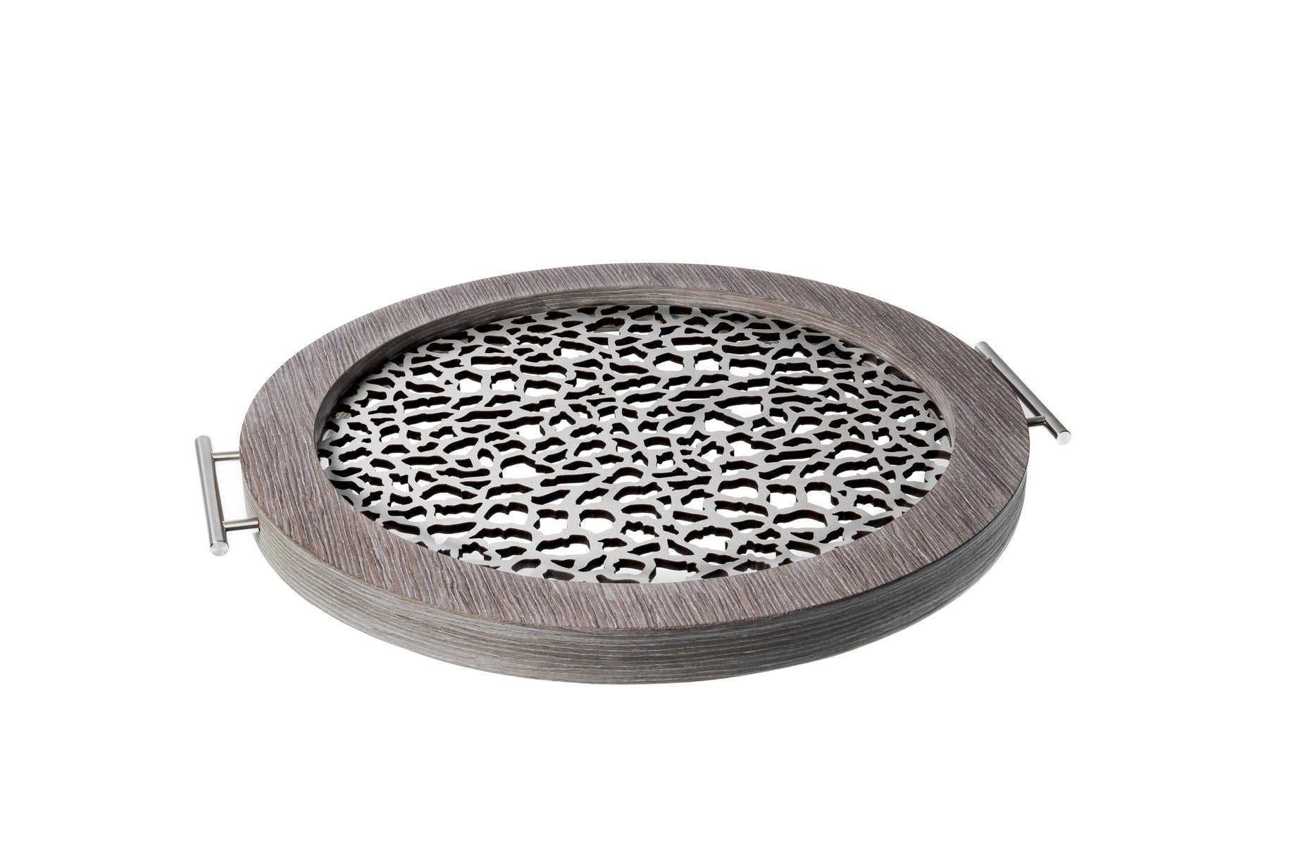 Jirafa - Bandeja Redonda Grande / Madera Gris