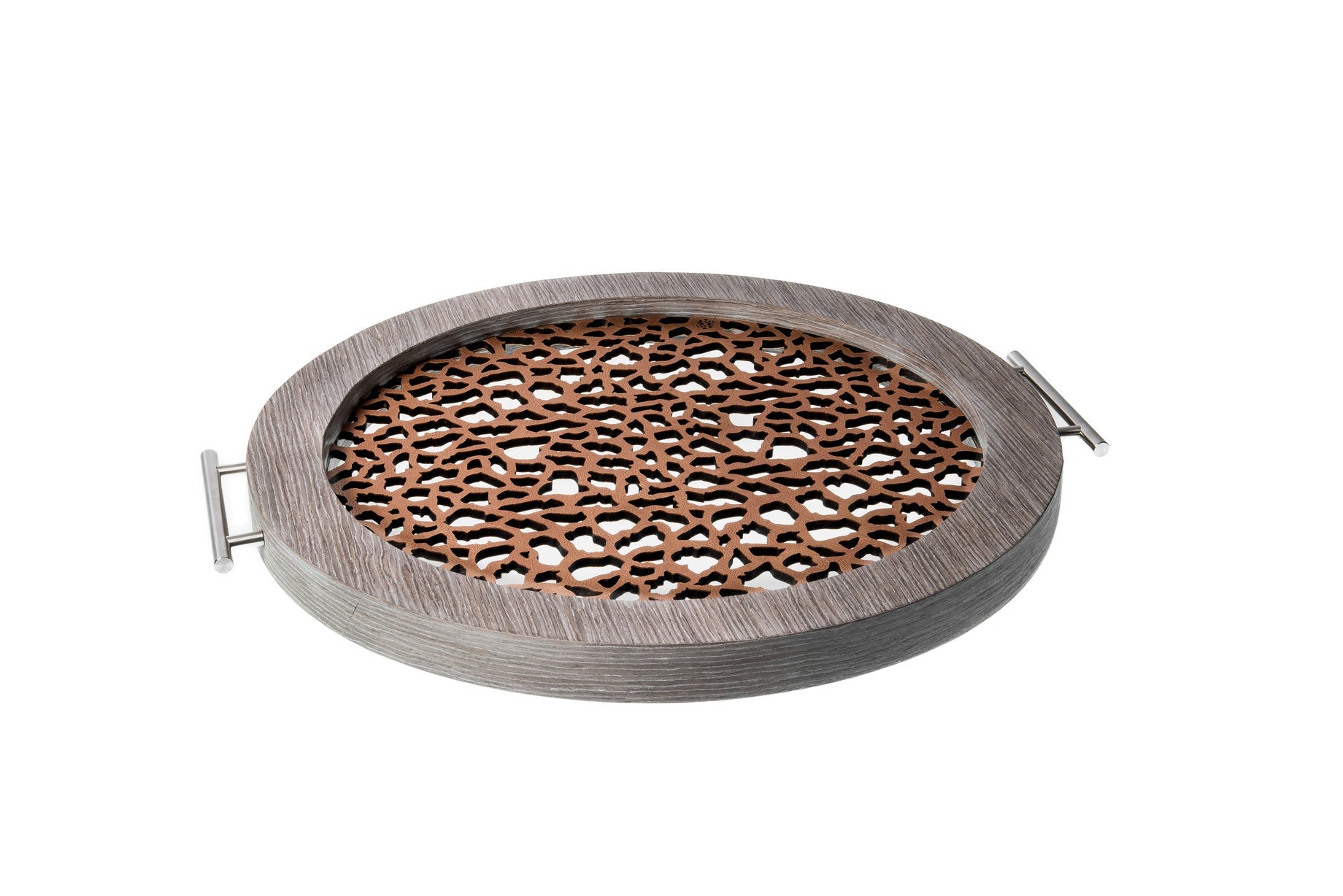 Jirafa - Bandeja Redonda Grande / Madera Gris