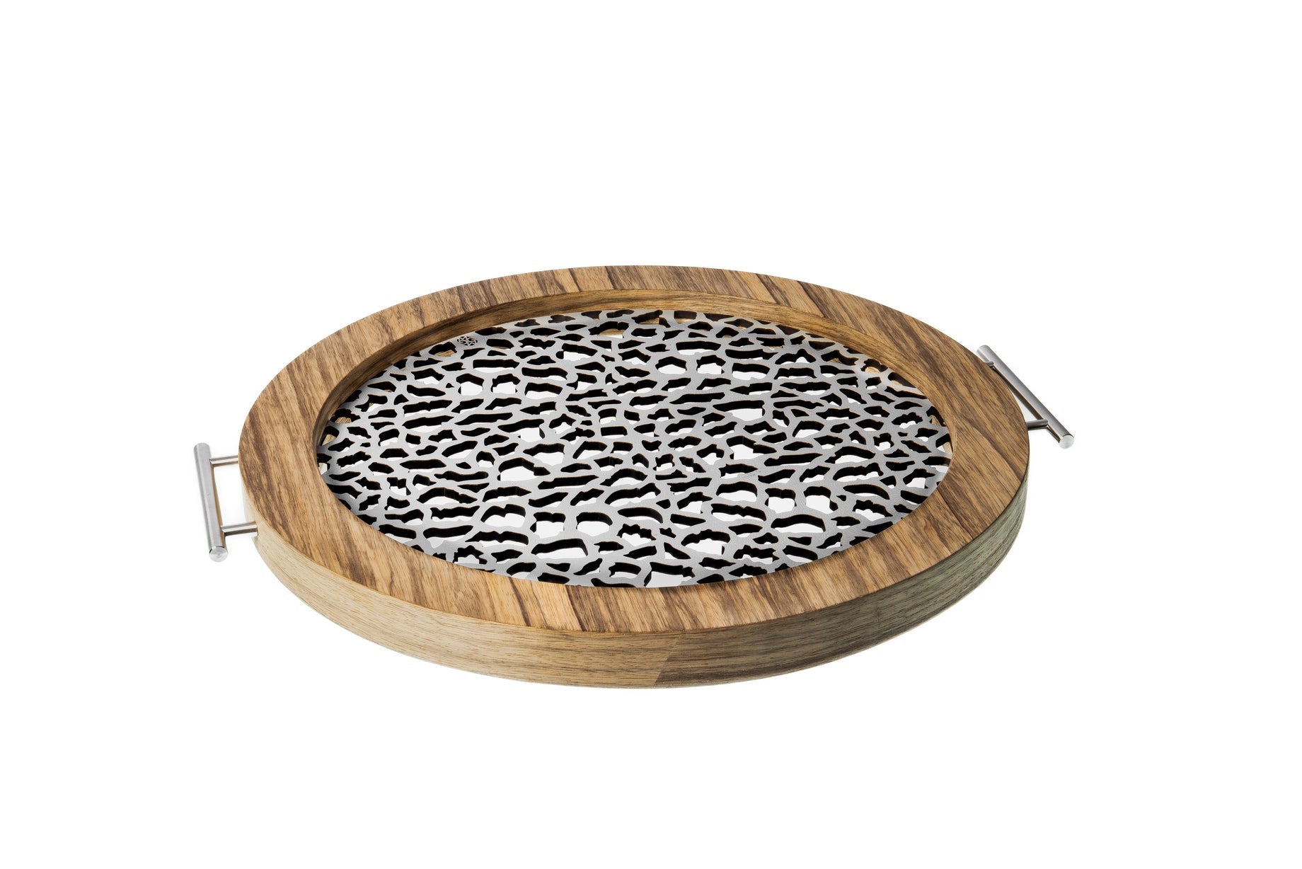 Jirafa - Bandeja Redonda Grande / Madera Natural