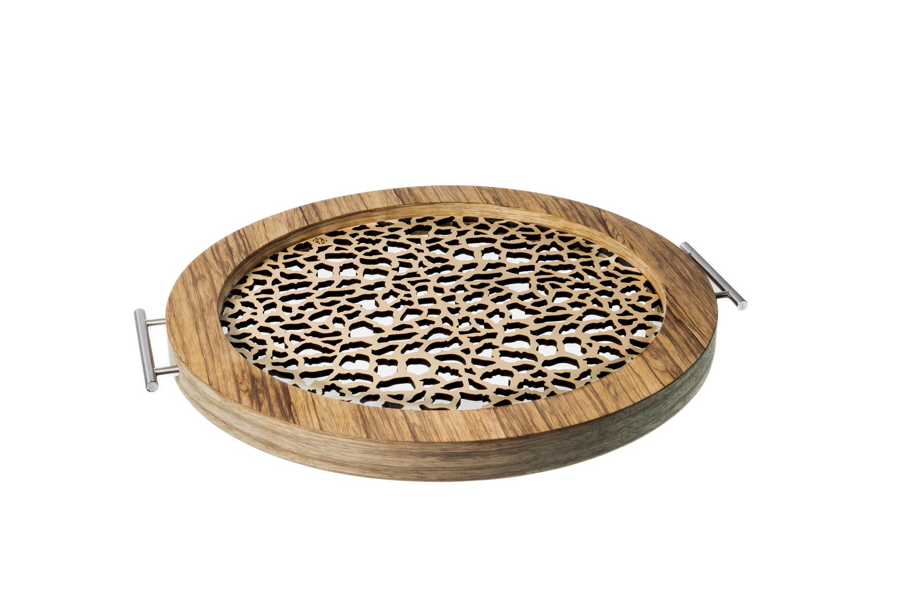 Jirafa - Bandeja Redonda Grande / Madera Natural